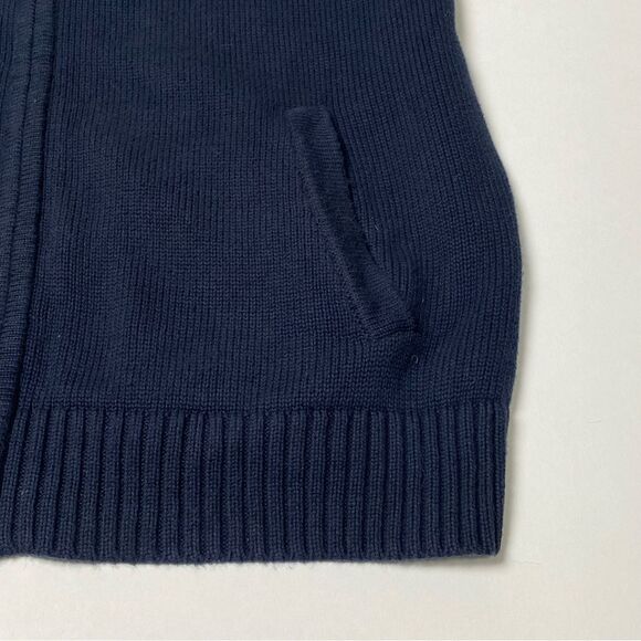 Vintage L.L Bean 100% Cotton Zip Front Navy Blue Knit Cardigan Sweater Men's Lrg - Picture 11 of 14